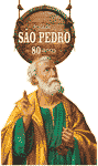 Logo da Festa de São Pedro - 80 anos, onde consta a imagem de São Pedro